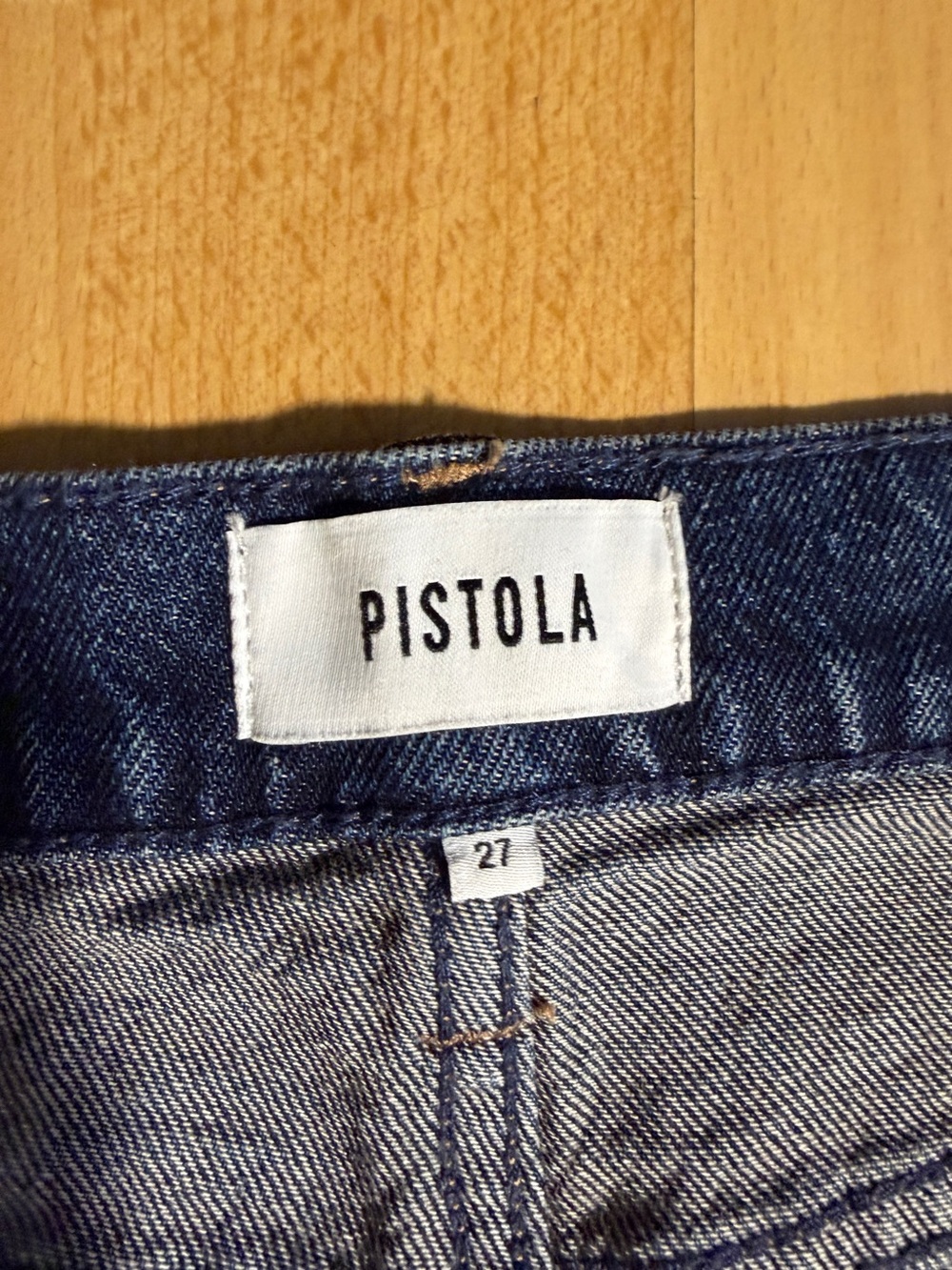 pistola Lana High Rise Wide Leg Jean Raw Hem Dark Blue Wash in Elevation 27 - Picture 4 of 11